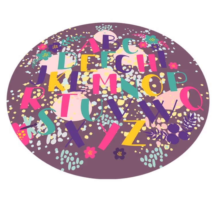 Vinylový koberec s kvetinovou abecedou - Tenstickers
