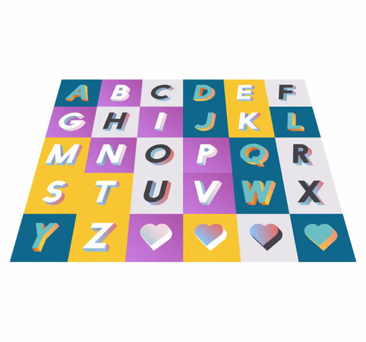 Moderný abeceda vinyl koberec - Tenstickers