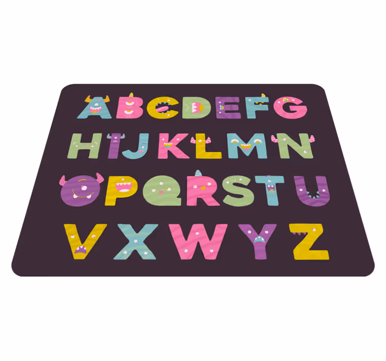 Originálny monstrózny vinylový abecedný koberec - Tenstickers