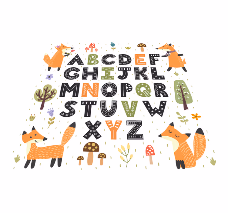 Ohromujúci koberec z vinylovej abecedy s lesom - Tenstickers