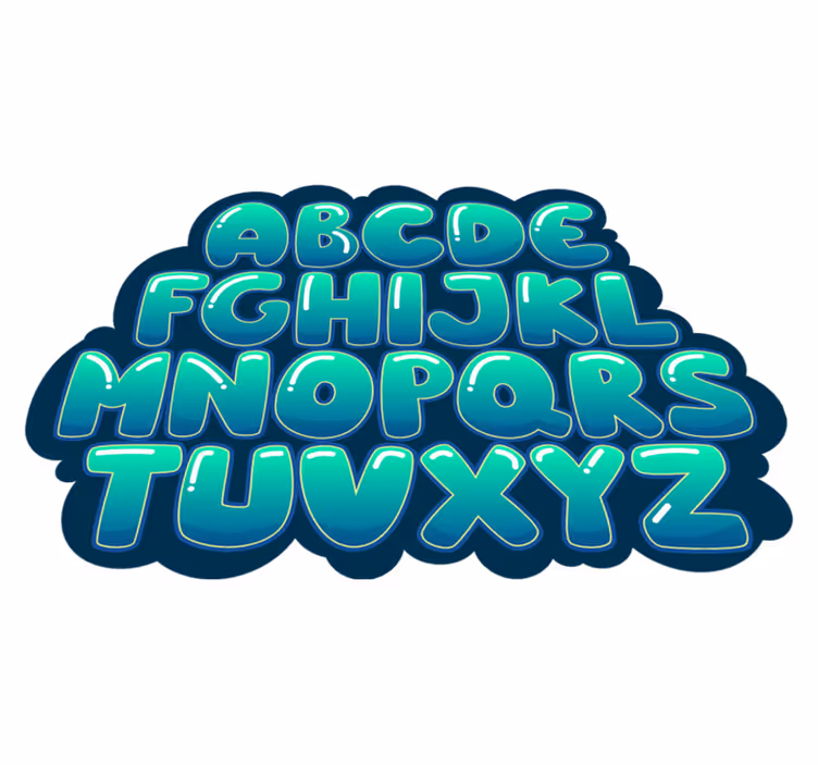 Báječný abeceda bubliny vinyl koberec - Tenstickers