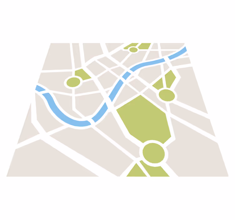 detský vinylový koberec ihrisko s mapou mesta - Tenstickers