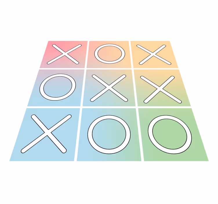 Tic tac toe vinyl koberec hra - Tenstickers