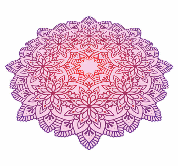 Elegantný kvetinový farebný mandala vinyl koberec - Tenstickers