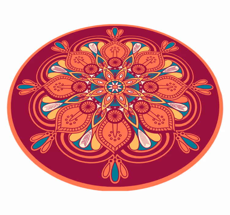 Indický štýl mandala kvetina vinyl koberec - Tenstickers