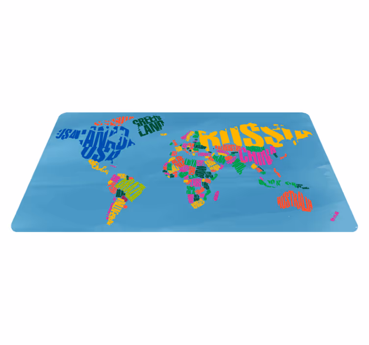 Nádherné farebné krajiny mapa sveta vinyl koberec - Tenstickers