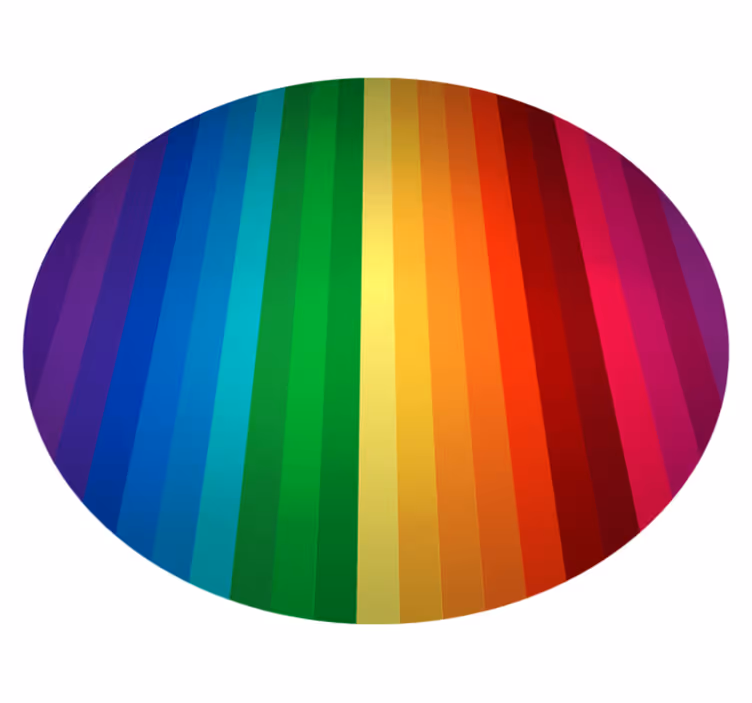 Vinylový dúhový koberec okrúhle pruhy - Tenstickers