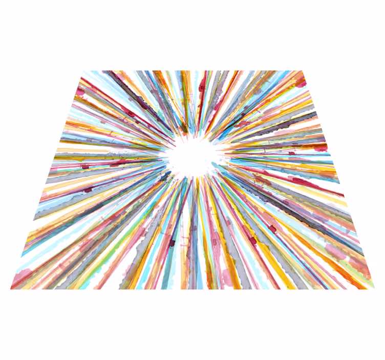 vinylový koberec s geometrickýmy tvarmi žiarivý burst motív - Tenstickers