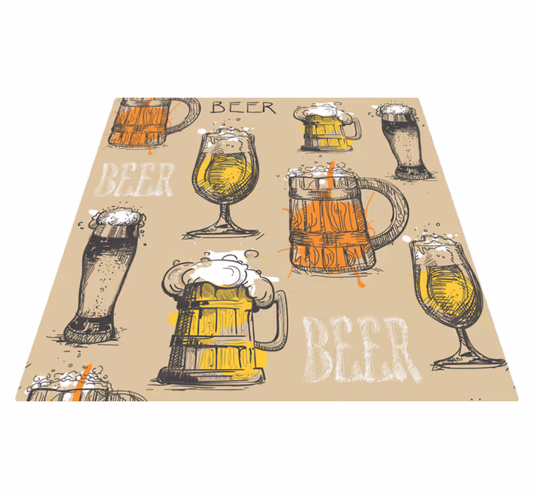 Vinobranie vinyl koberec - poháre na pivo - Tenstickers
