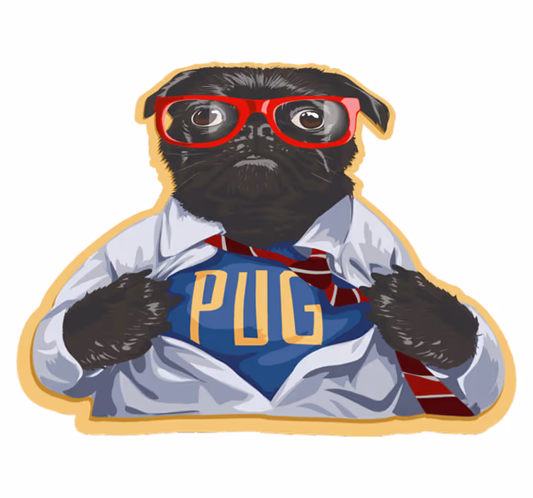 Retro vinyl koberec - pes s okuliarmi - Tenstickers