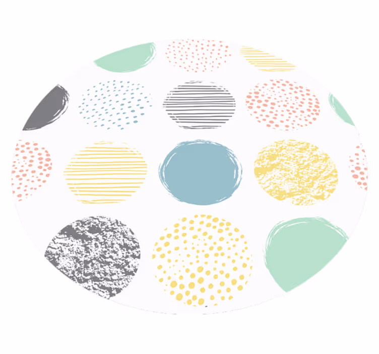 Okrúhle vinylové koberčeky v pastelových odtieňoch - Tenstickers