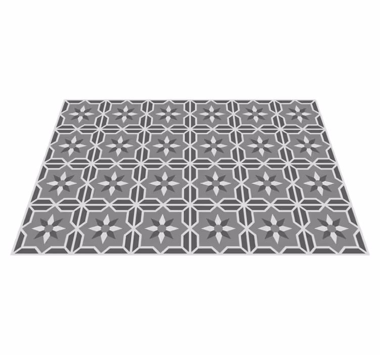 Geometrická vinylová podložka s mäkkým šedým pozadím - Tenstickers