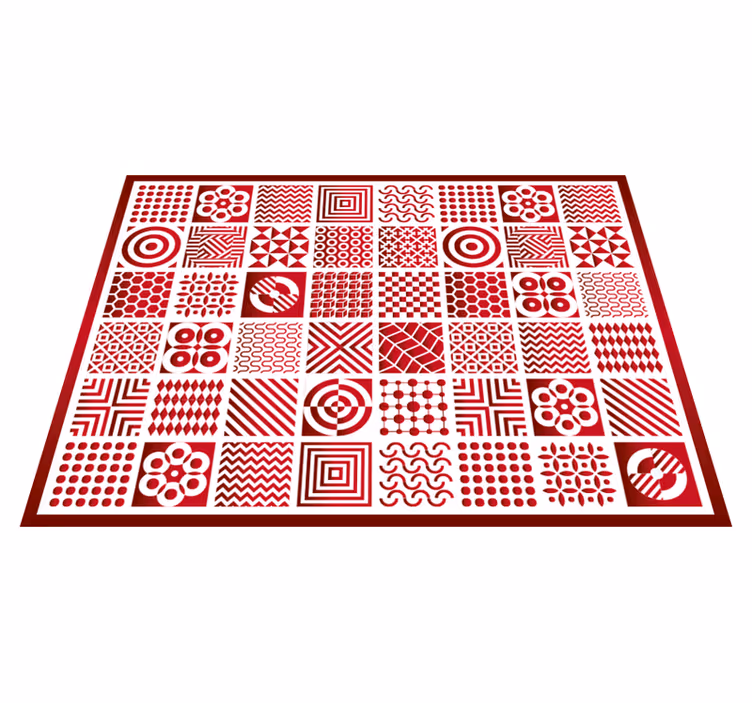 Vinylový koberec s geometrickými tvarmi patchwork - Tenstickers