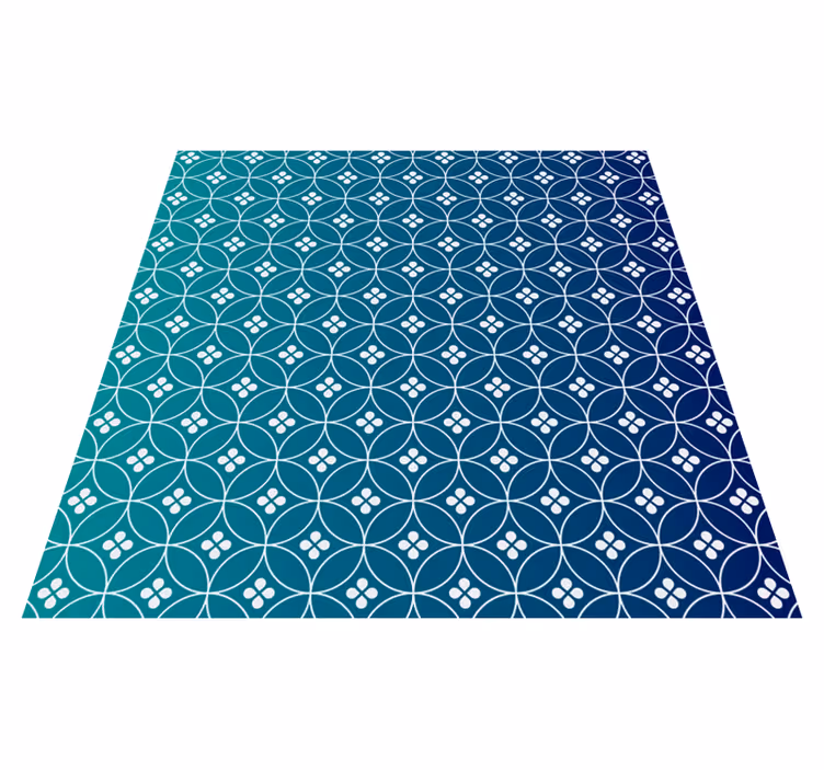 Ohromujúci modrý geometrický vinylový koberec - Tenstickers