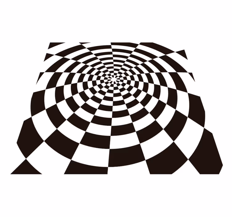 čiernobiely obdĺžnikový geometrický vinylový koberec - Tenstickers