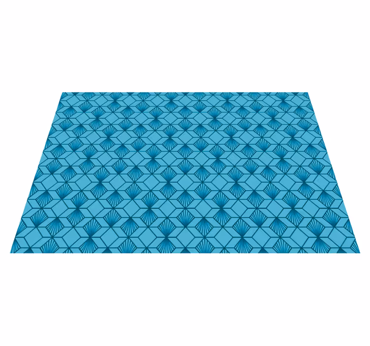 Modrý kocka geometrický vinyl koberec - Tenstickers