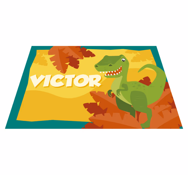 vinylový koberec s menom personalizácia dinosaurov - Tenstickers
