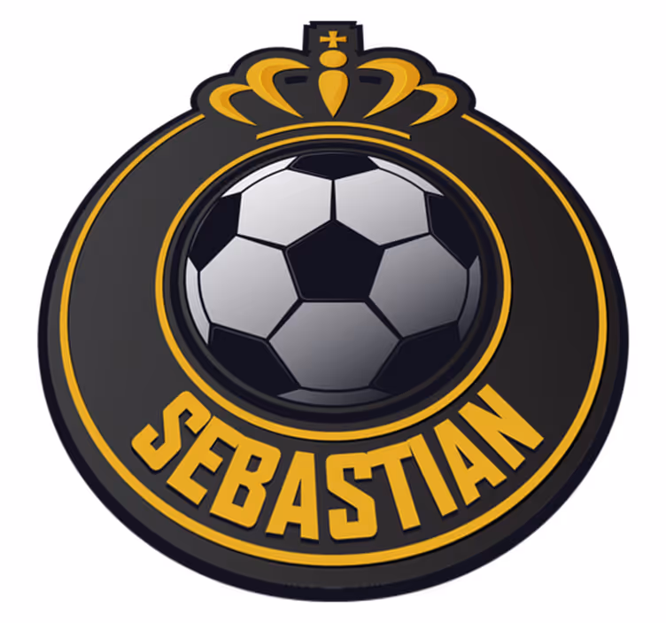 Personalizovaný vinylový koberec s futbalovým loptu s menom - Tenstickers