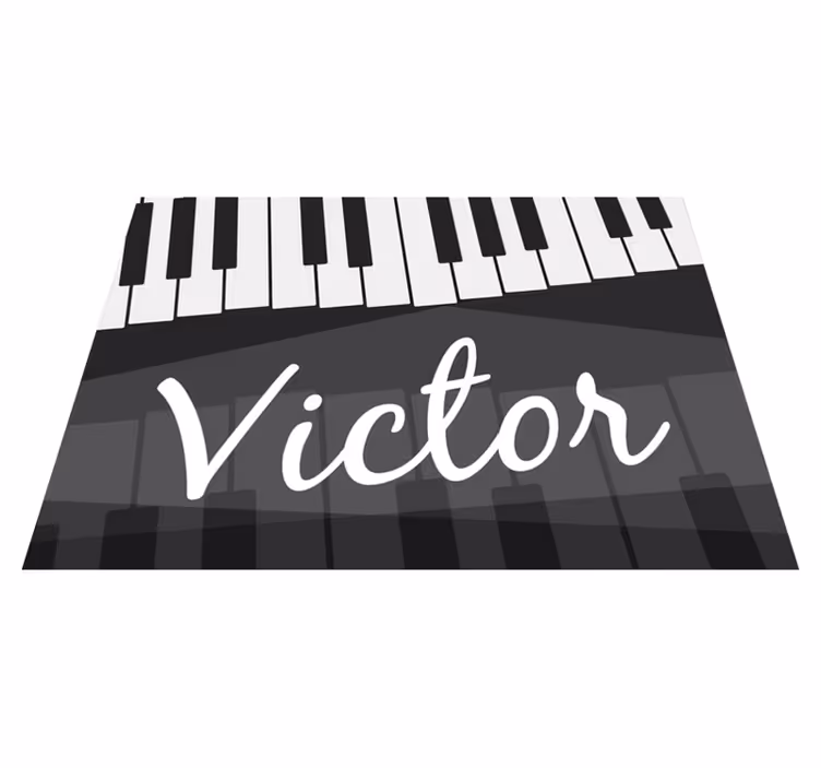 úžasné klavírne klávesy vinyl koberec s menom - Tenstickers