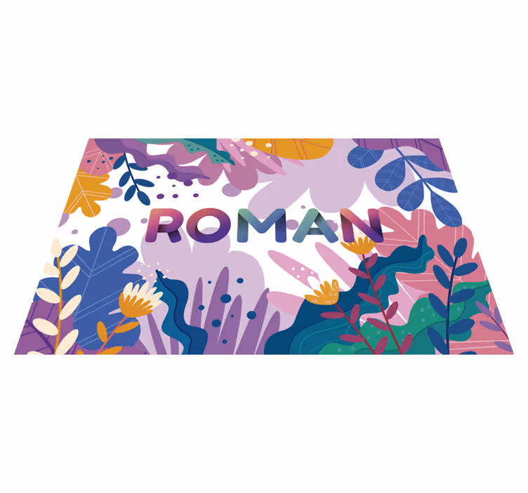 vinylový koberec s menom personalizované botanické - Tenstickers