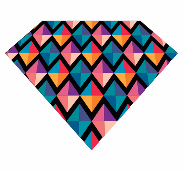 Farebný diamant geometrický vinyl koberec - Tenstickers