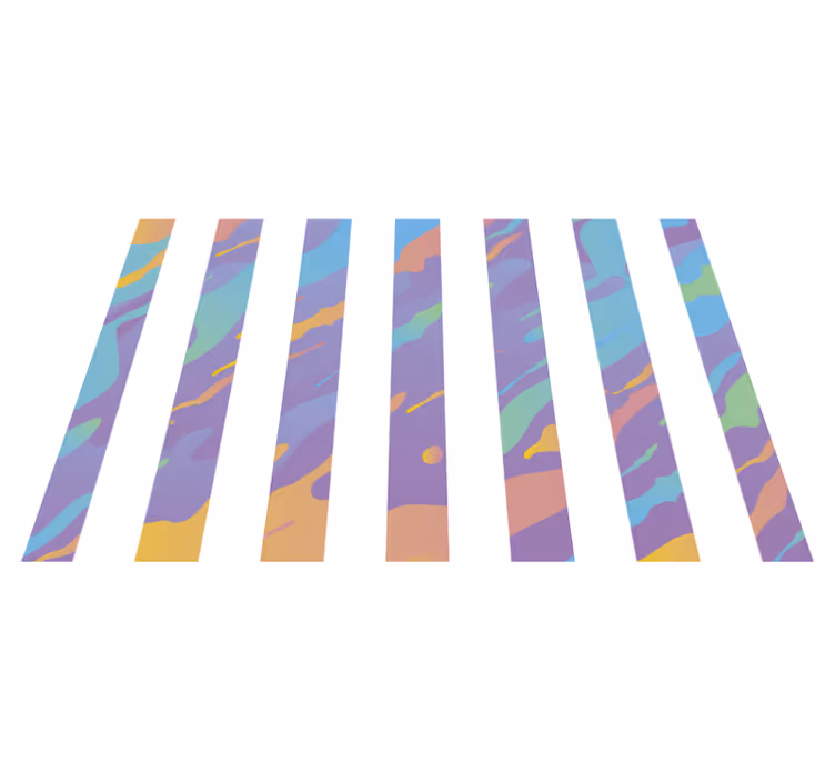 Pastelové pruhy minimálny vinyl koberec - Tenstickers