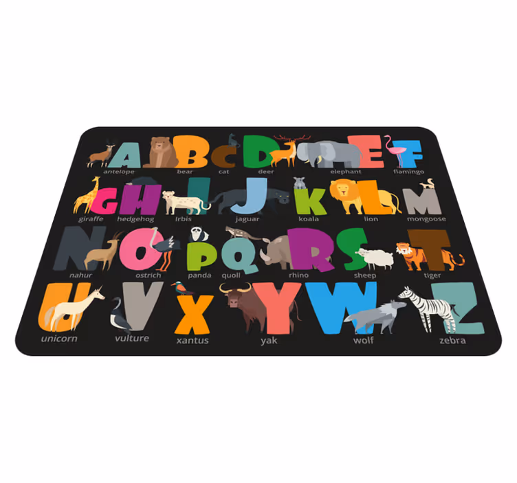 Animal alphabet en koberec z vinylovej abecedy - Tenstickers