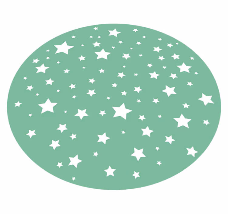 Zelené hviezdy detský vinyl koberec - Tenstickers