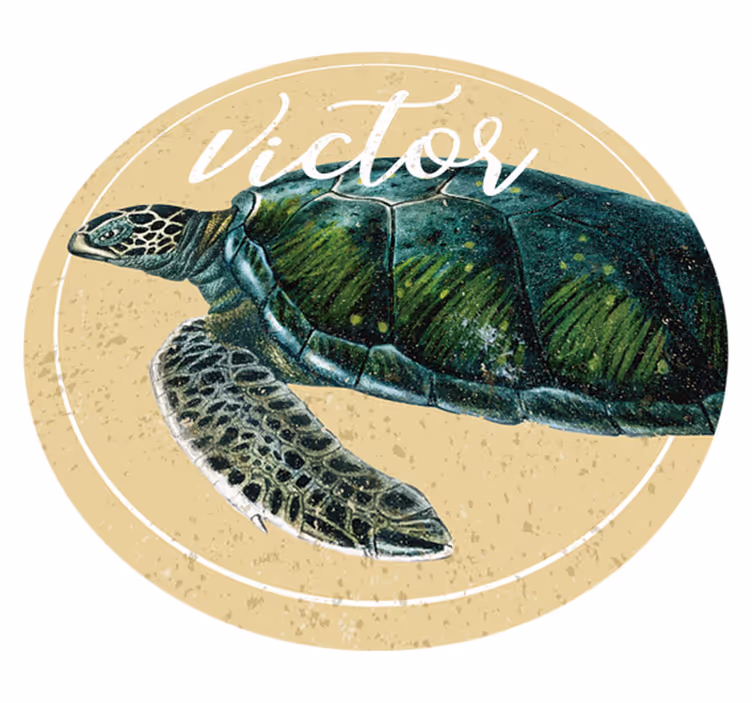 Morská korytnačka s názvom vinylový koberec s menom - Tenstickers