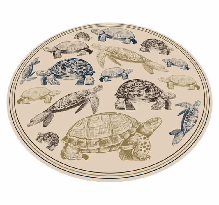 vinylové koberce zvieratá ilustrácie korytnačiek - Tenstickers