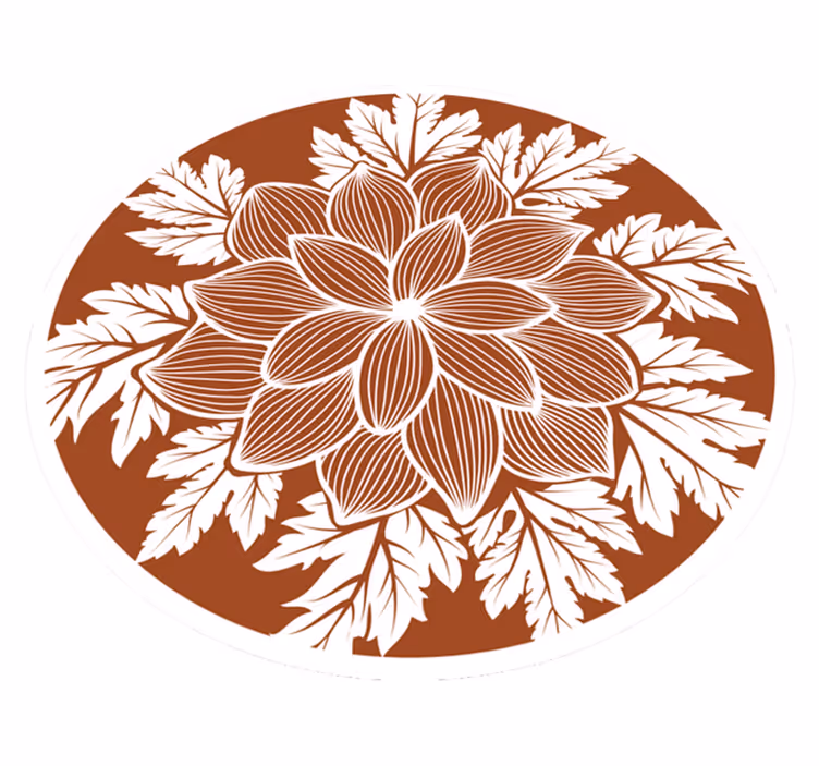vinylový koberec s kvetmi stredobodom botanického motívu - Tenstickers