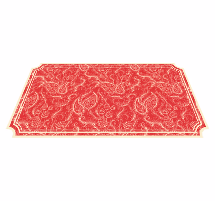 červený vinylový koberec ozdobený paisley - Tenstickers