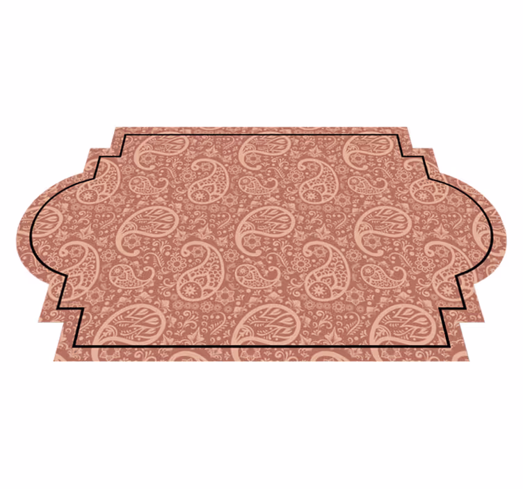 vzorovaný vinylový koberec paisley tvarovaný dizajn - Tenstickers