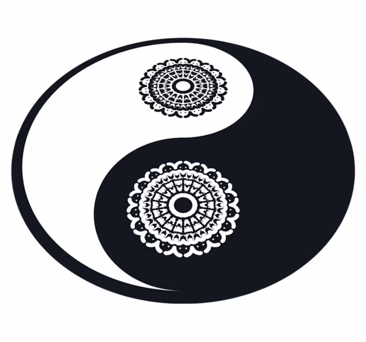 Ying yang paisley vinyl koberec obývacia izba - Tenstickers