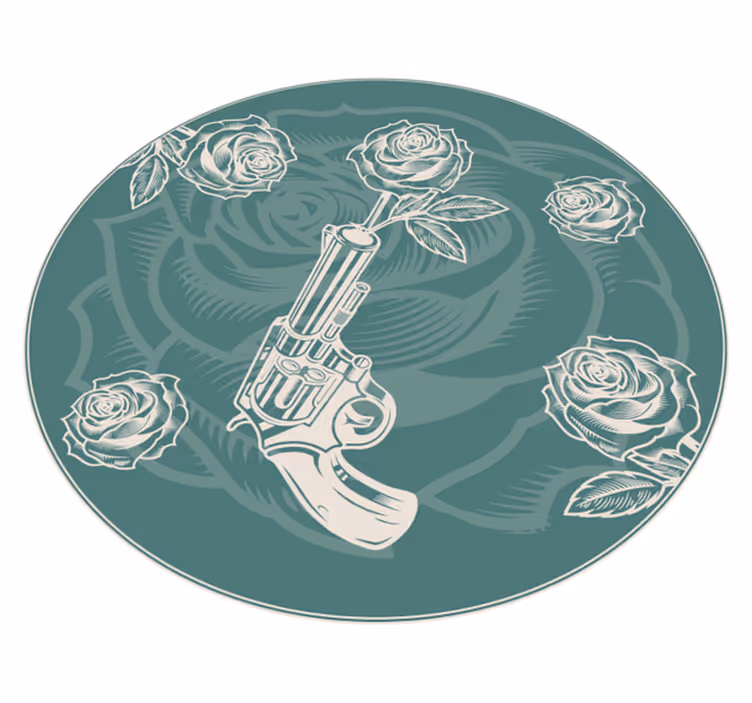 vinylový koberec s kvetmi kvetinový revolver - Tenstickers