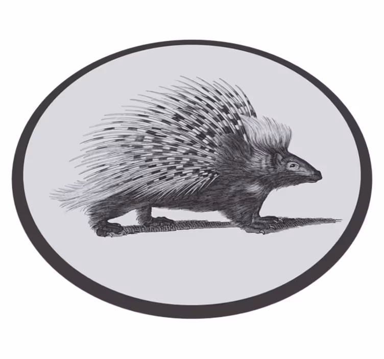 vinylové koberce zvieratá ilustrácie dikobraza - Tenstickers