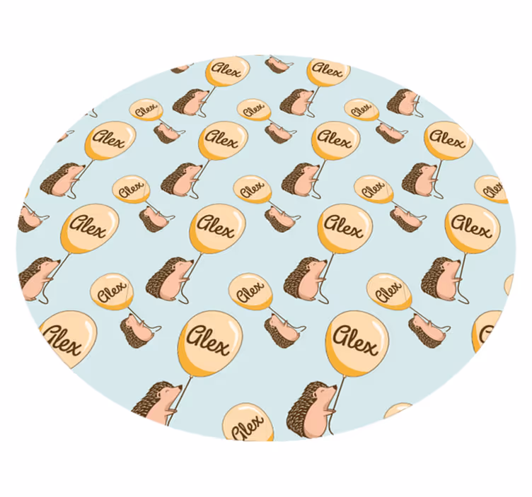 vinylový koberec s menom prispôsobený ježko - Tenstickers