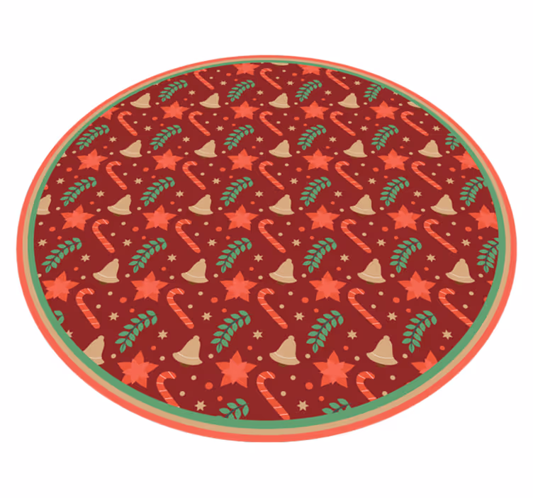 Vianočné cukrovinky vzor červený vinyl koberec - Tenstickers