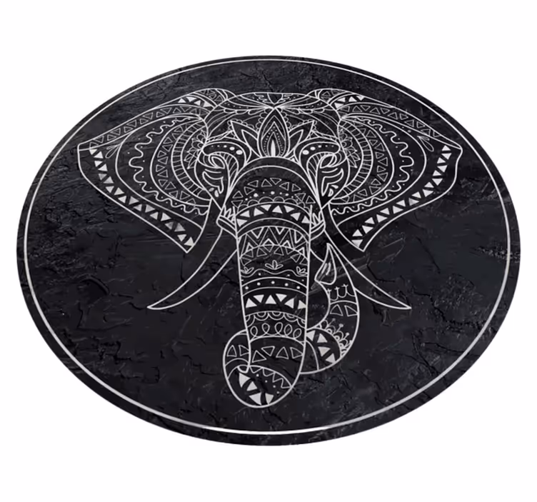 Koberec mandala v tvare slona s textúrou - Tenstickers