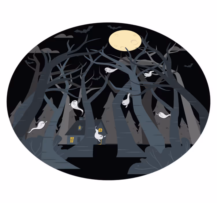 Halloweenský nočný vinylový koberec - Tenstickers