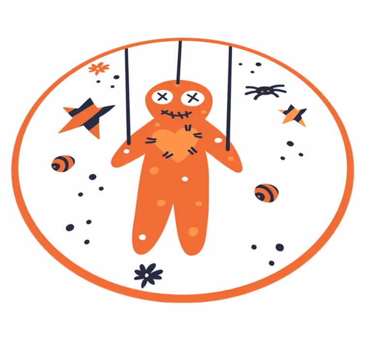 Halloween marionetový vinylový koberec do spálne s úsmevom - Tenstickers