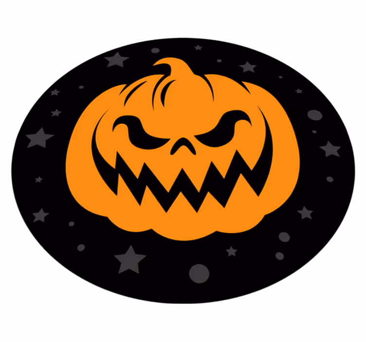 Oranžové tekvice na čiernom pozadí vinylový koberec - Tenstickers
