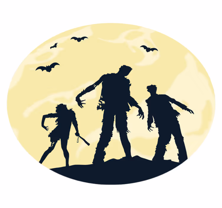 vinylový koberec halloween halloweenske siluety - Tenstickers