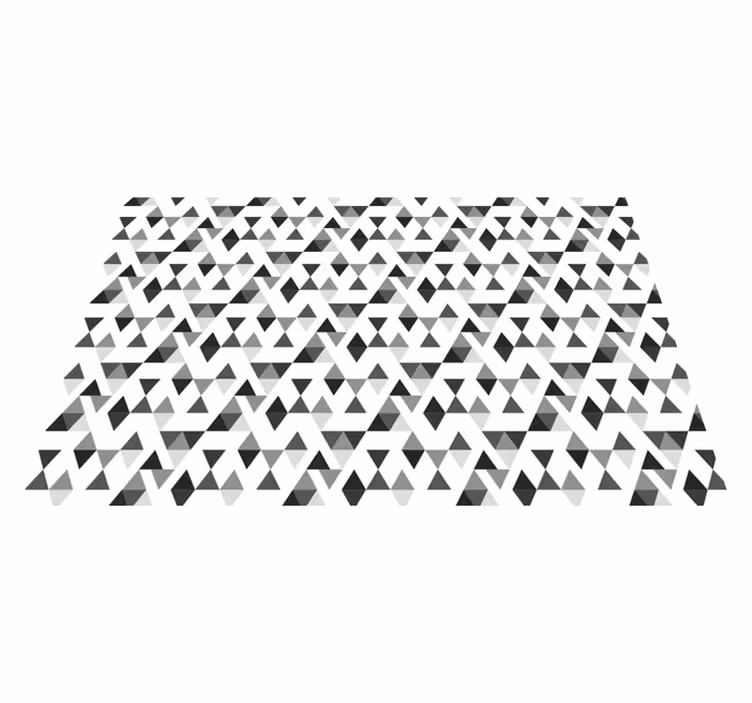 čierno-biele trojuholníky, geometrický vinylový koberec - Tenstickers