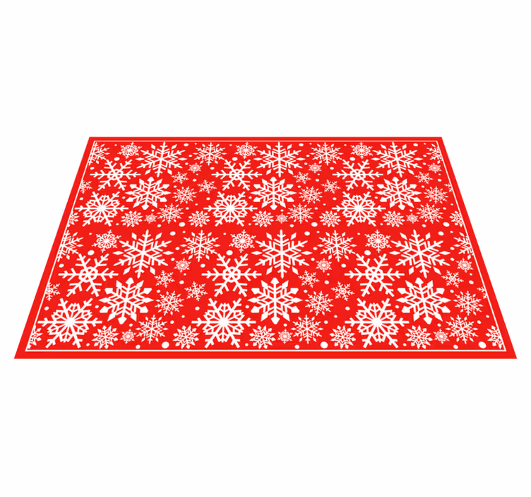 Vianočný vinylový koberec copos nieve fondo rojo - Tenstickers