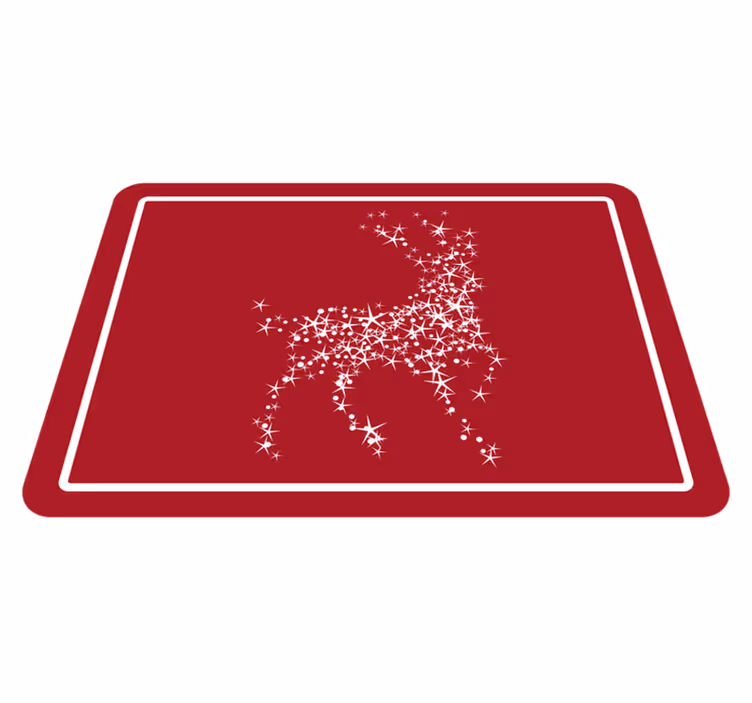 červený trblietavý sob vianočný stromček mat - Tenstickers