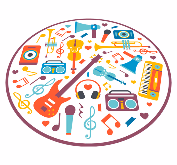 Hudobné nástroje tínedžerský vinylový koberec - Tenstickers