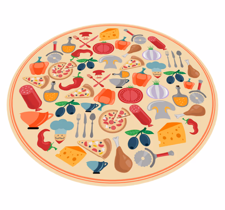 vinylový koberec do kuchyne kulinárske motívy - Tenstickers