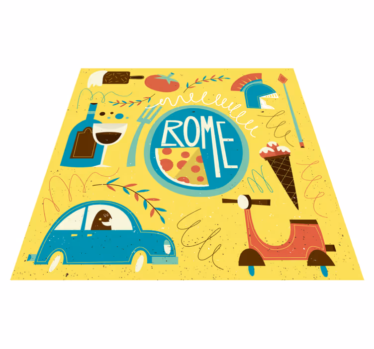 Vtipný vinylový koberec do sveta ríma - Tenstickers