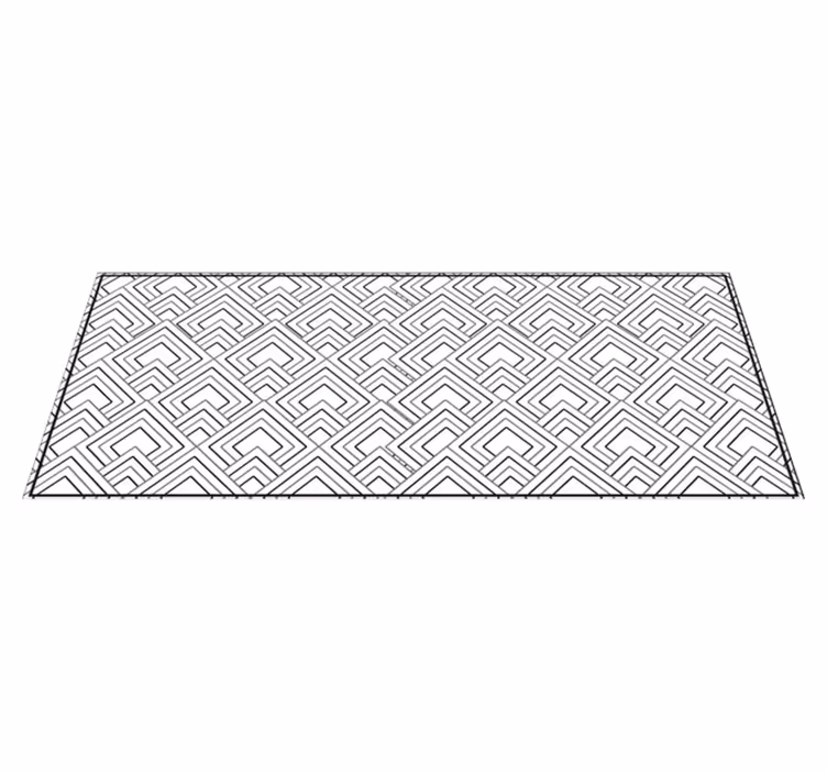 Vinylový koberec s geometrickými tvarmi labyrintový vzor - Tenstickers